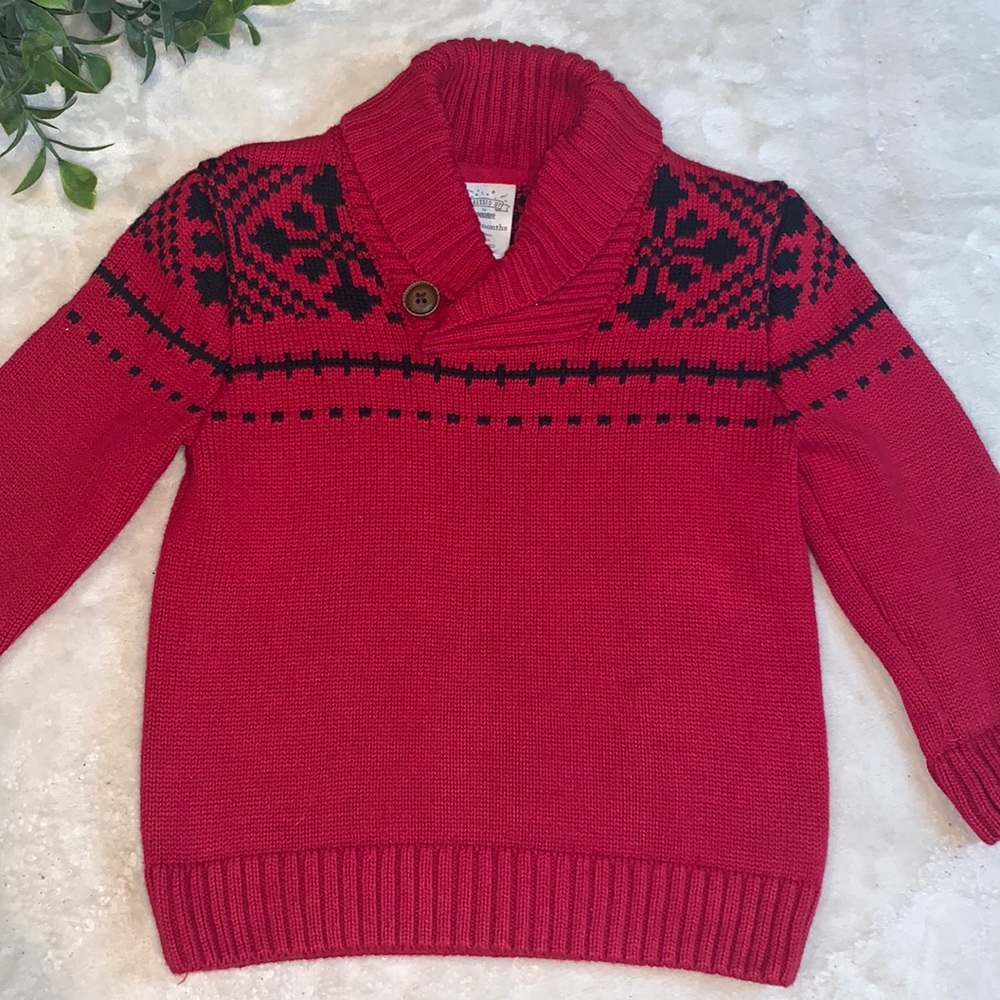 Gymboree 18-24M Baby Boy Red Sweater EUC
